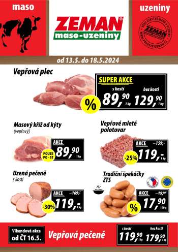 Leták ZEMAN maso-uzeniny - 13.5.2024 - 18.5.2024.