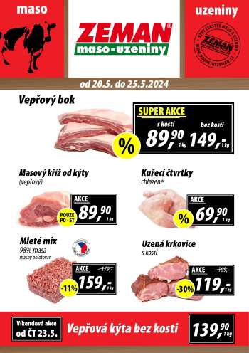 Leták ZEMAN maso-uzeniny - 20.5.2024 - 25.5.2024.