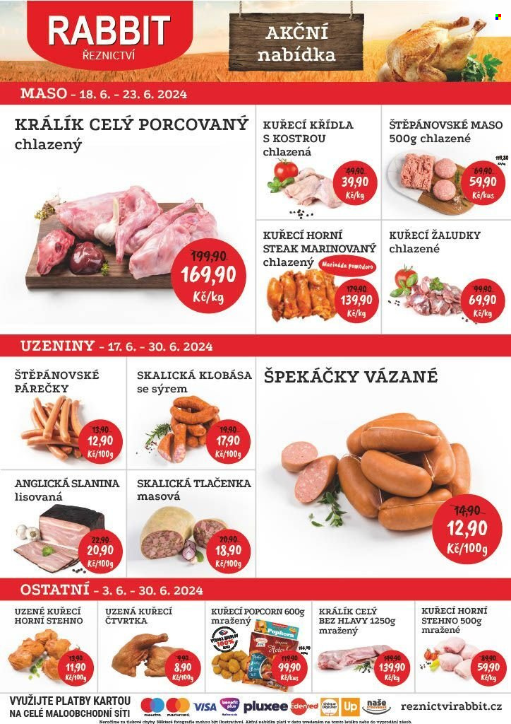Leták RABBIT řeznictví - 18.6.2024 - 23.6.2024. Strana 1