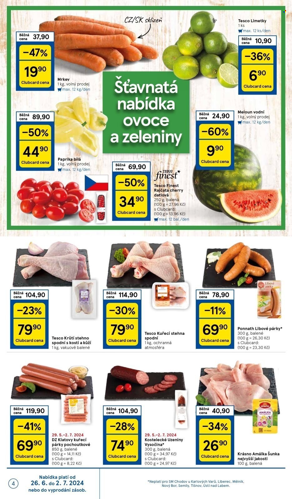 Leták TESCO supermarket - 26.6.2024 - 2.7.2024. Strana 4