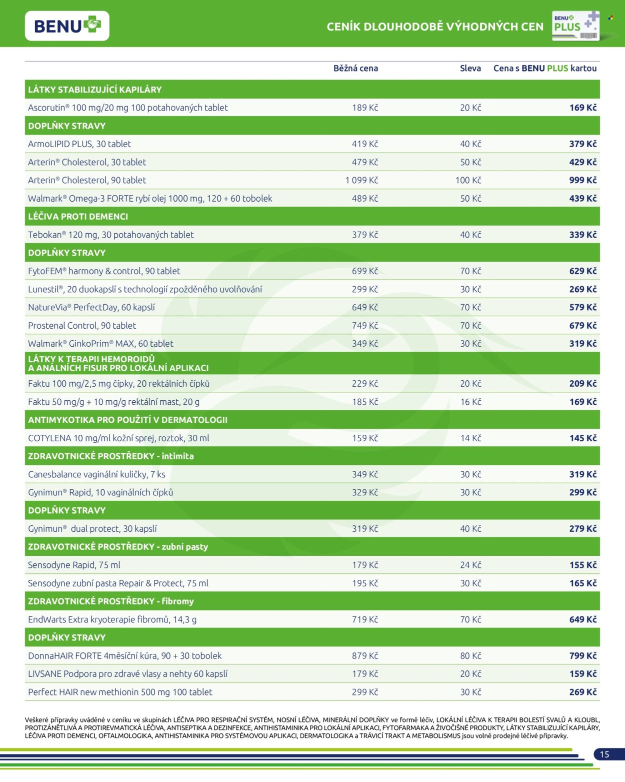 Leták BENU Lékárna - 1.7.2024 - 31.8.2024. Strana 15