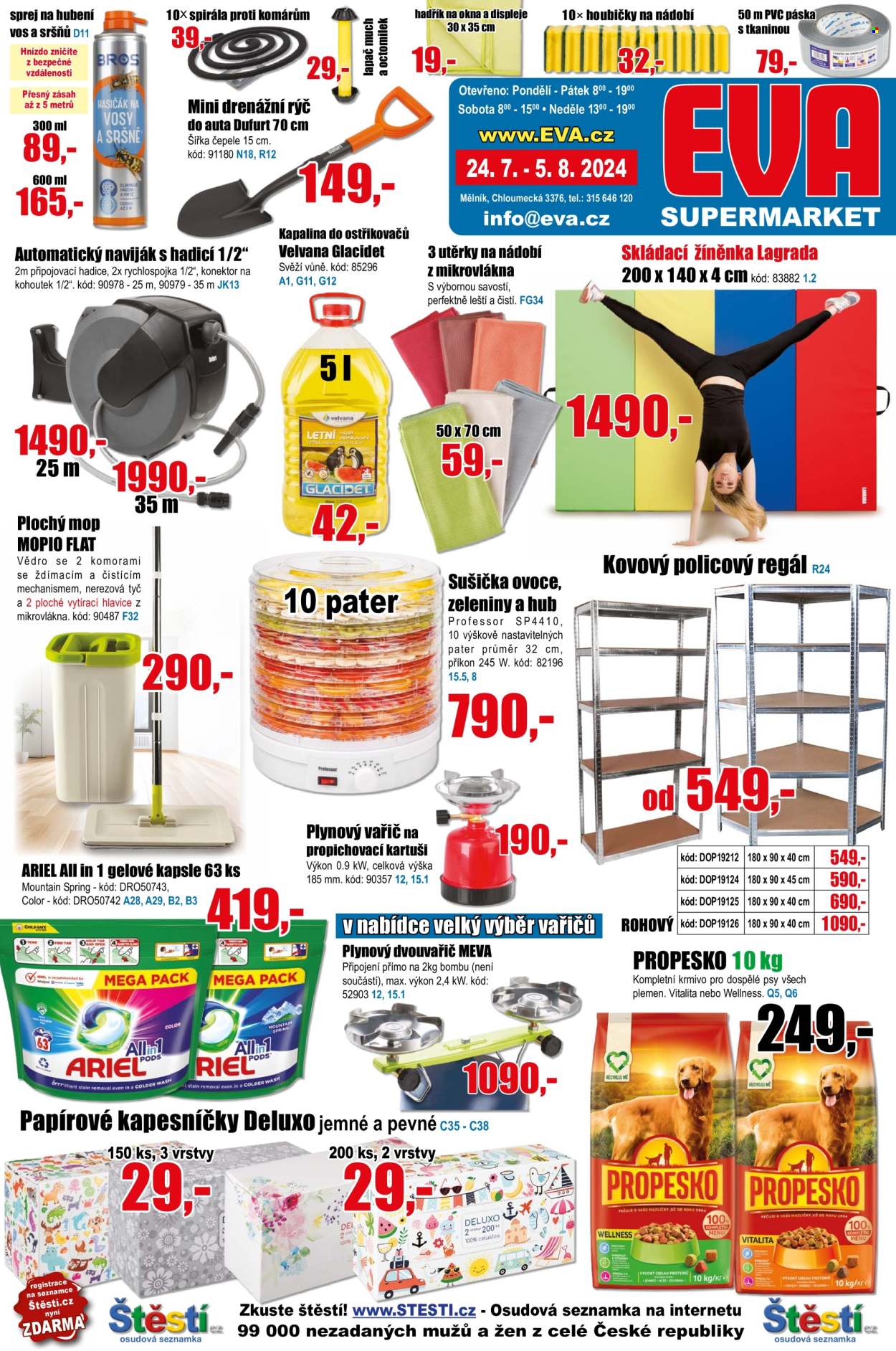 Leták EVA supermarket - 24.7.2024 - 5.8.2024. Strana 1