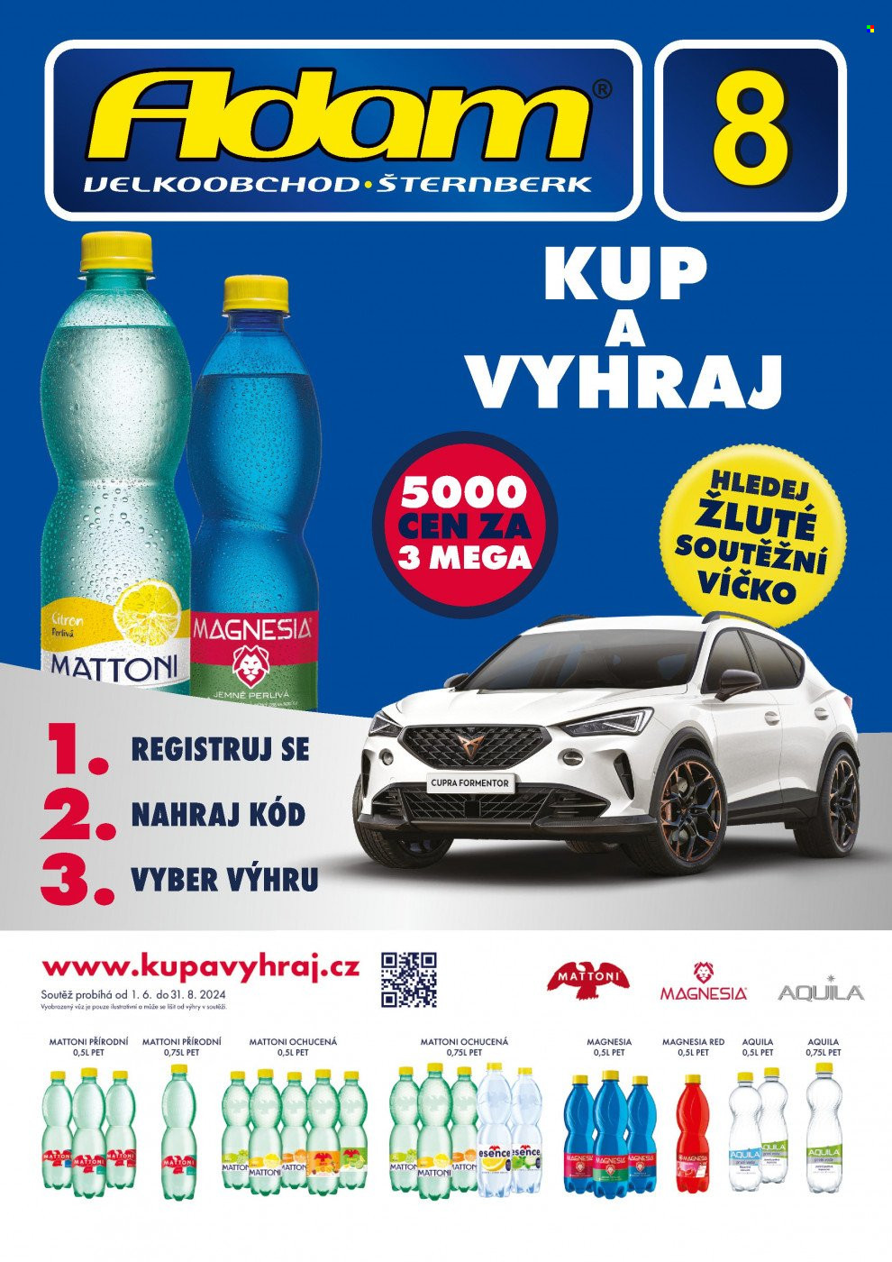 Leták Adam velkoobchod Šternberk - 1.8.2024 - 31.8.2024. Strana 1