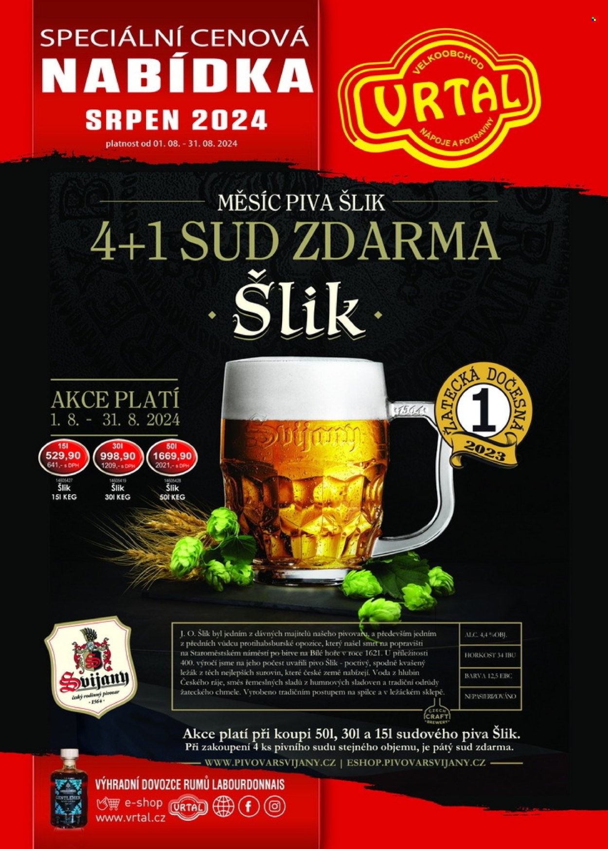Leták Vrtal - 1.8.2024 - 31.8.2024. Strana 1