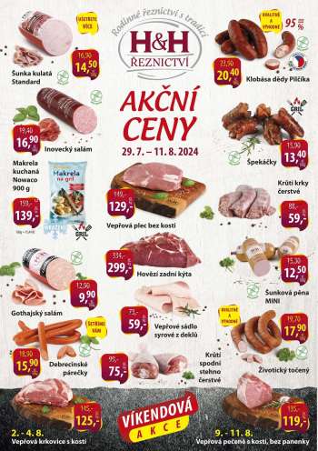 Leták Řeznictví H&H - 29.7.2024 - 11.8.2024.