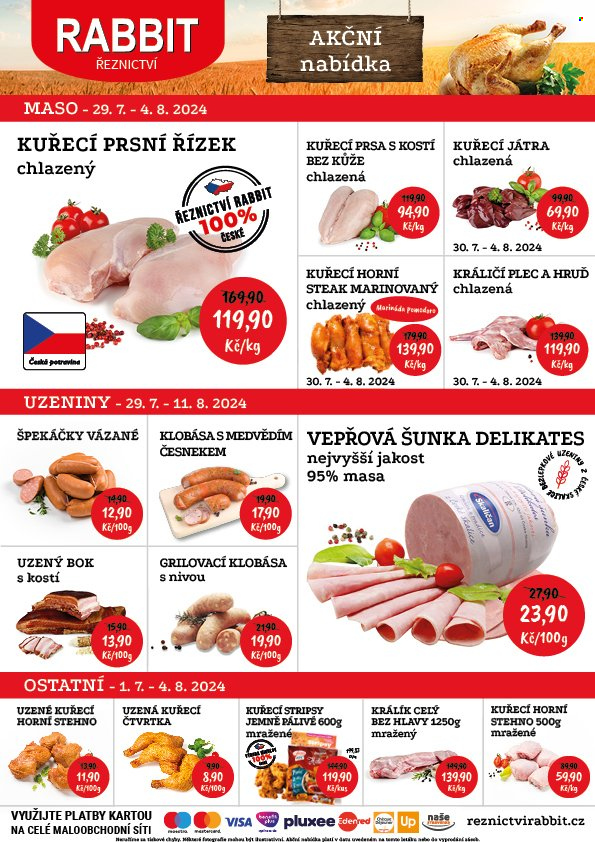 Leták RABBIT řeznictví - 29.7.2024 - 4.8.2024. Strana 1