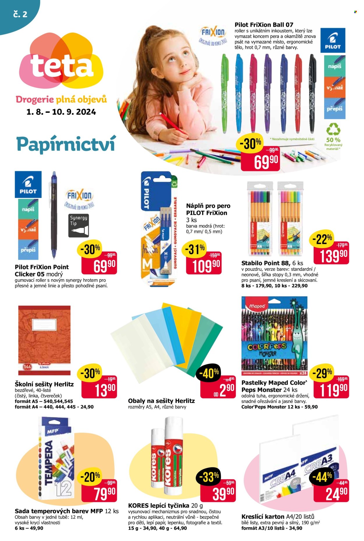 Leták Teta drogerie - 1.8.2024 - 10.9.2024. Strana 1