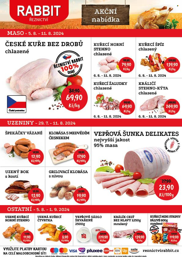 Leták RABBIT řeznictví - 5.8.2024 - 11.8.2024. Strana 1
