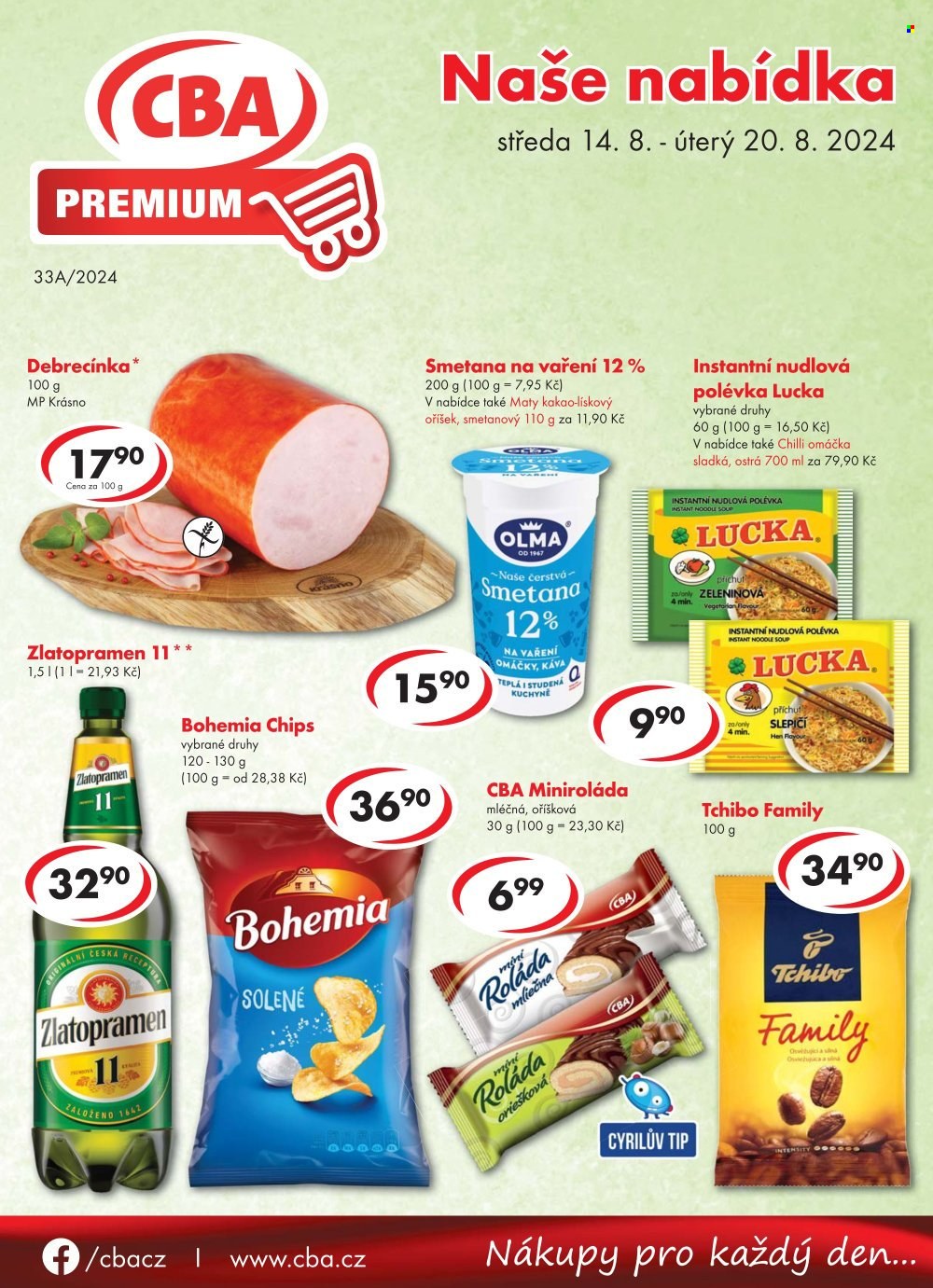 Leták CBA Premium - 14.8.2024 - 20.8.2024. Strana 1