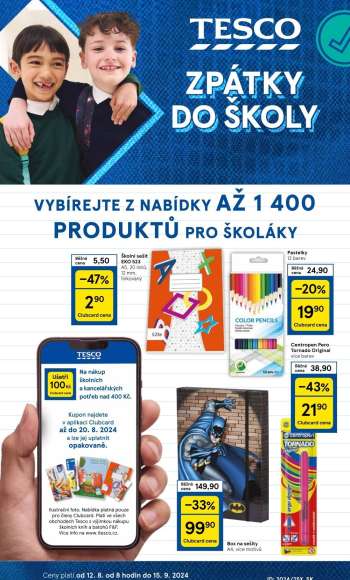 Leták TESCO hypermarket - 12.8.2024 - 15.9.2024.