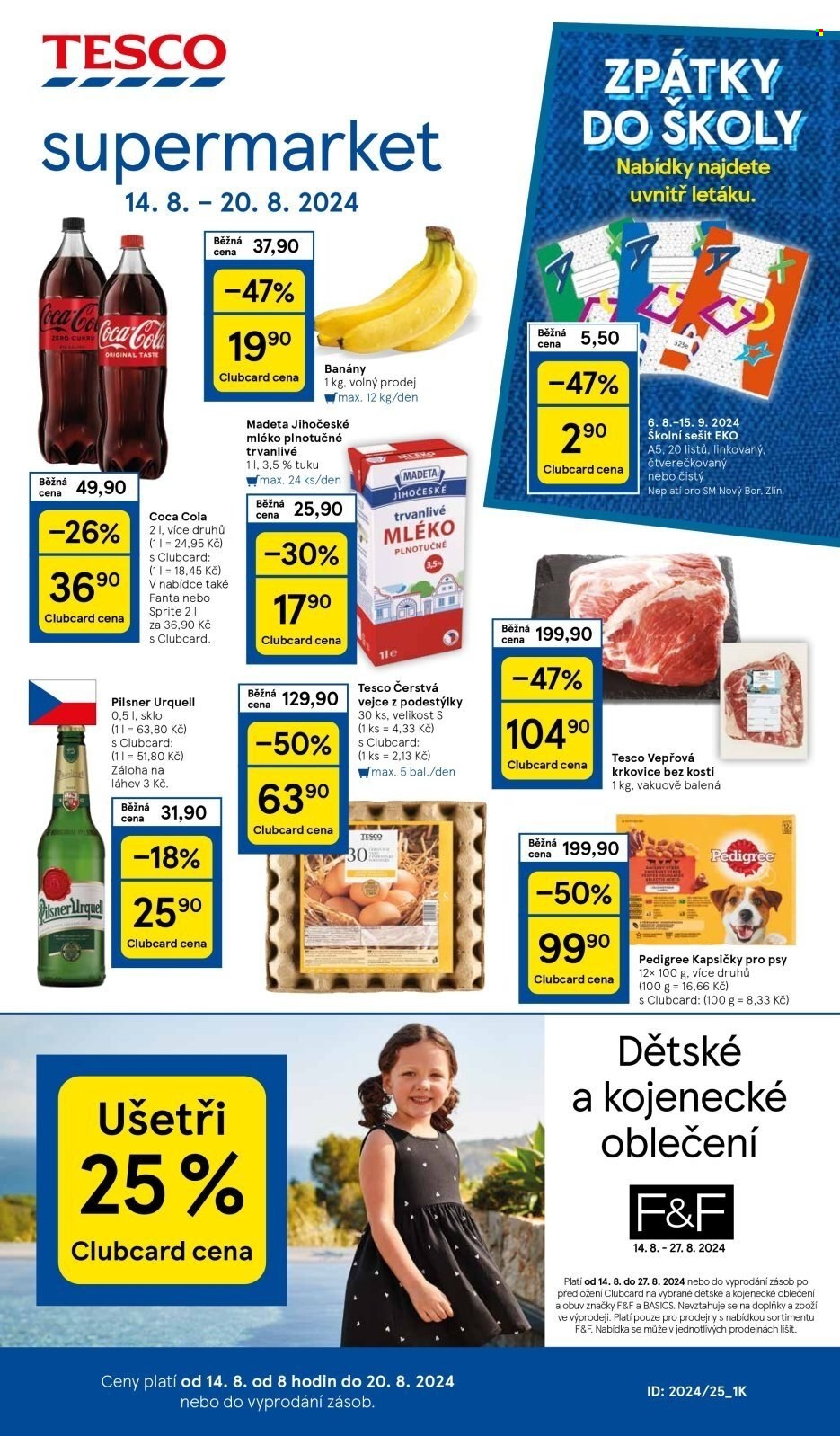 Leták TESCO supermarket - 14.8.2024 - 20.8.2024. Strana 1