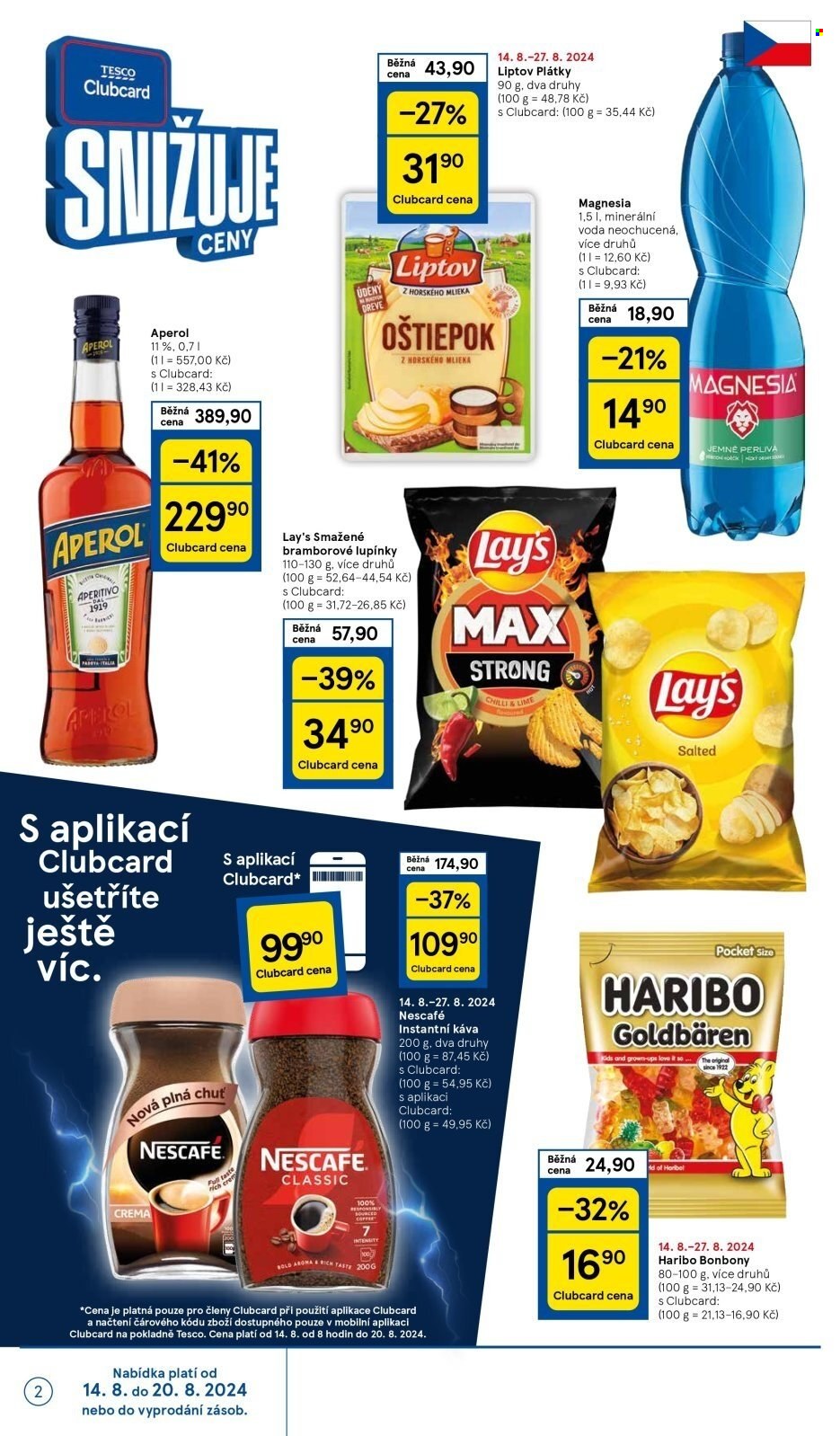 Leták TESCO supermarket - 14.8.2024 - 20.8.2024. Strana 2
