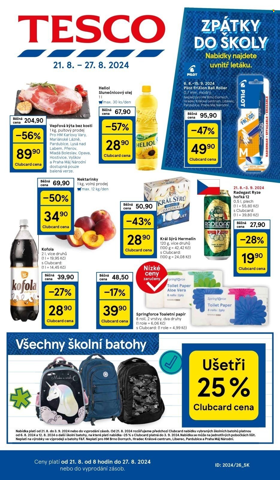 Leták TESCO - 21.8.2024 - 27.8.2024. Strana 1