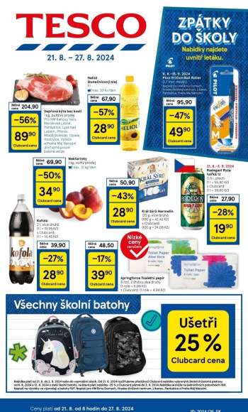 Leták TESCO - 21.8.2024 - 27.8.2024.