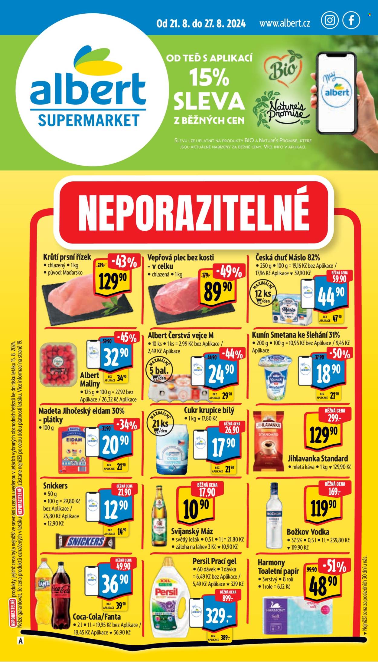 Leták Albert Supermarket - 21.8.2024 - 27.8.2024. Strana 1