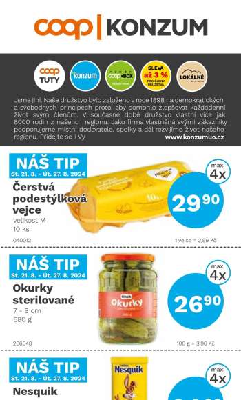 Leták Konzum - 21.8.2024 - 3.9.2024.