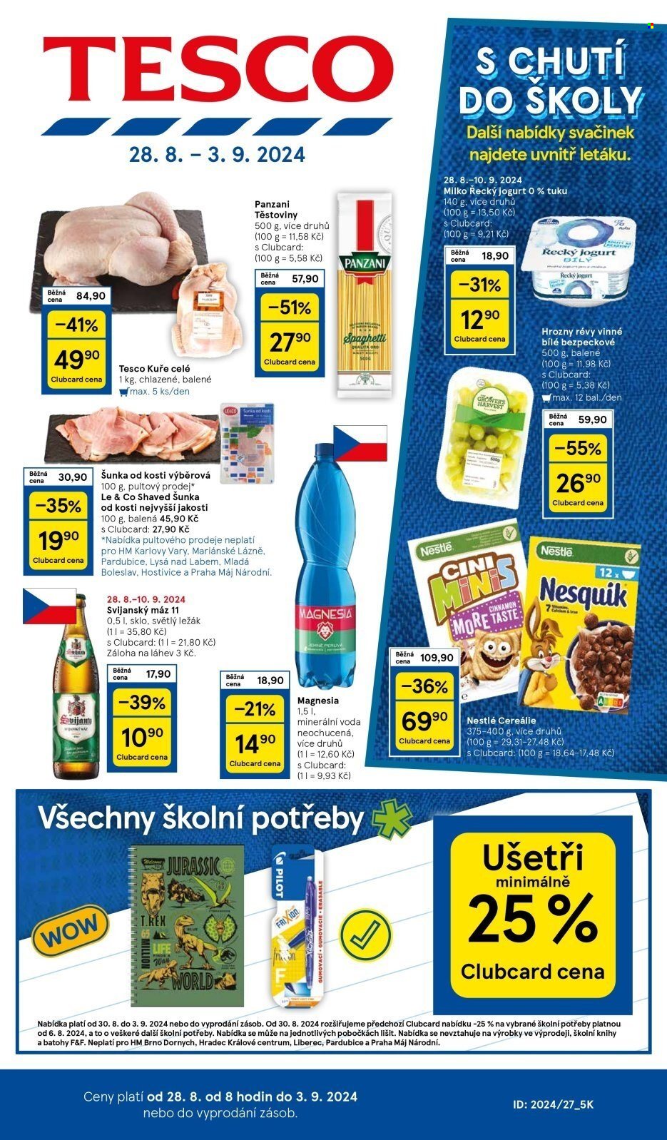 Leták TESCO - 28.8.2024 - 3.9.2024. Strana 1