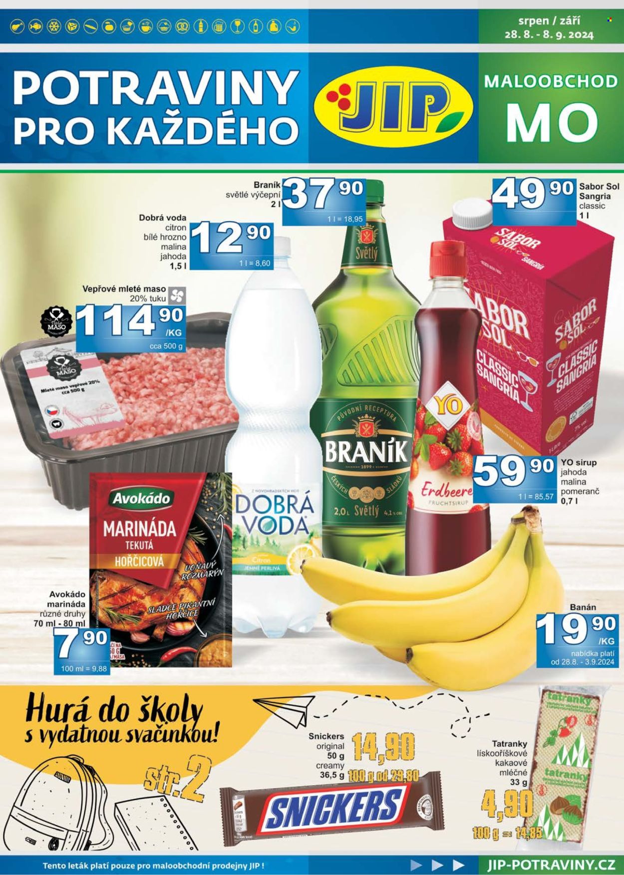 Leták JIP - 28.8.2024 - 8.9.2024. Strana 1