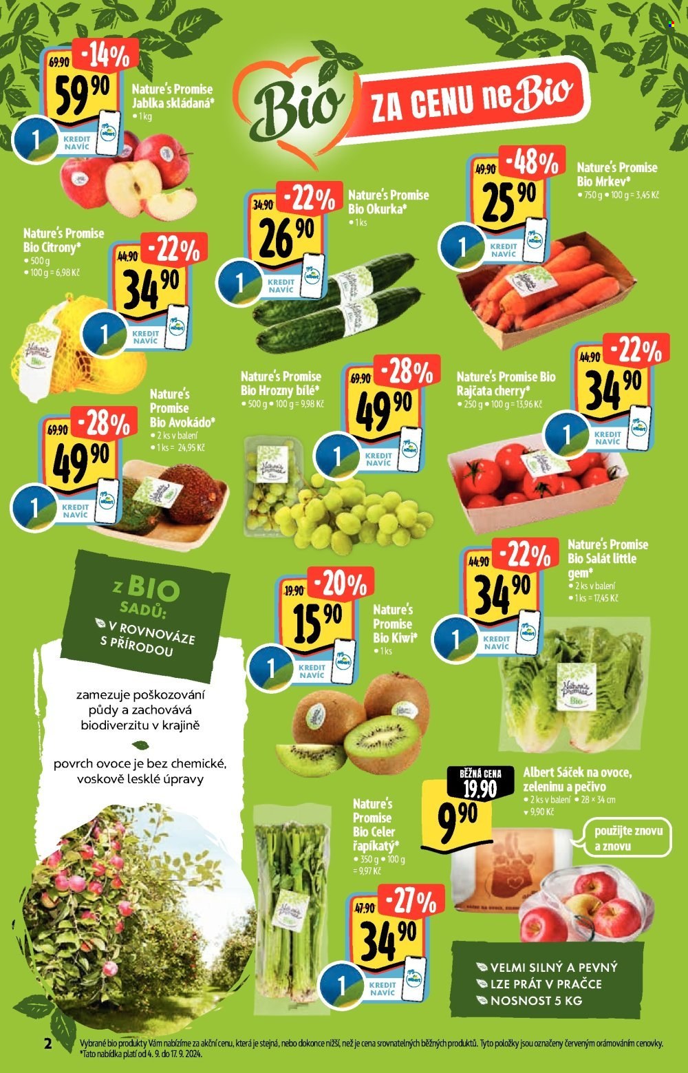 Leták Albert Supermarket - 4.9.2024 - 1.10.2024. Strana 2