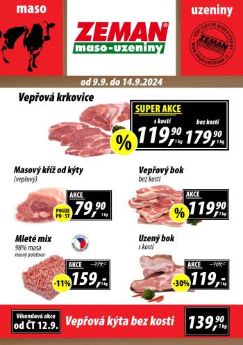 Leták ZEMAN maso-uzeniny - 9.9.2024 - 14.9.2024.