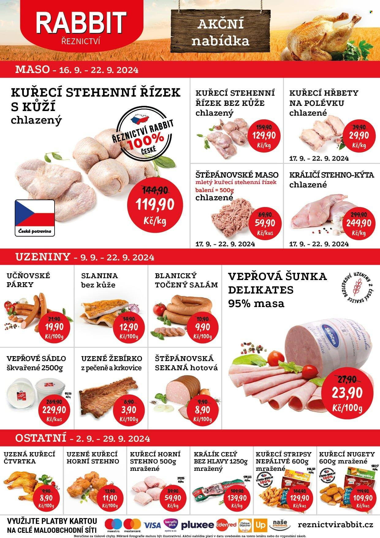 Leták RABBIT řeznictví - 16.9.2024 - 22.9.2024. Strana 1
