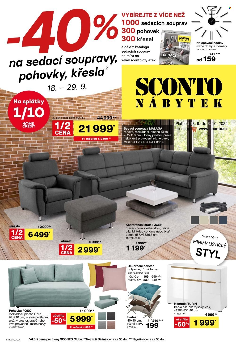 Leták SCONTO NÁBYTEK - 18.9.2024 - 8.10.2024. Strana 1