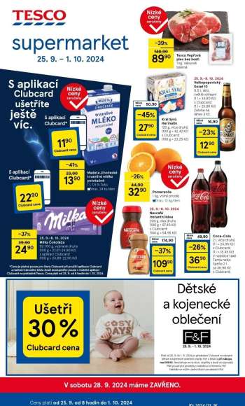 Leták TESCO supermarket - 25.9.2024 - 1.10.2024.