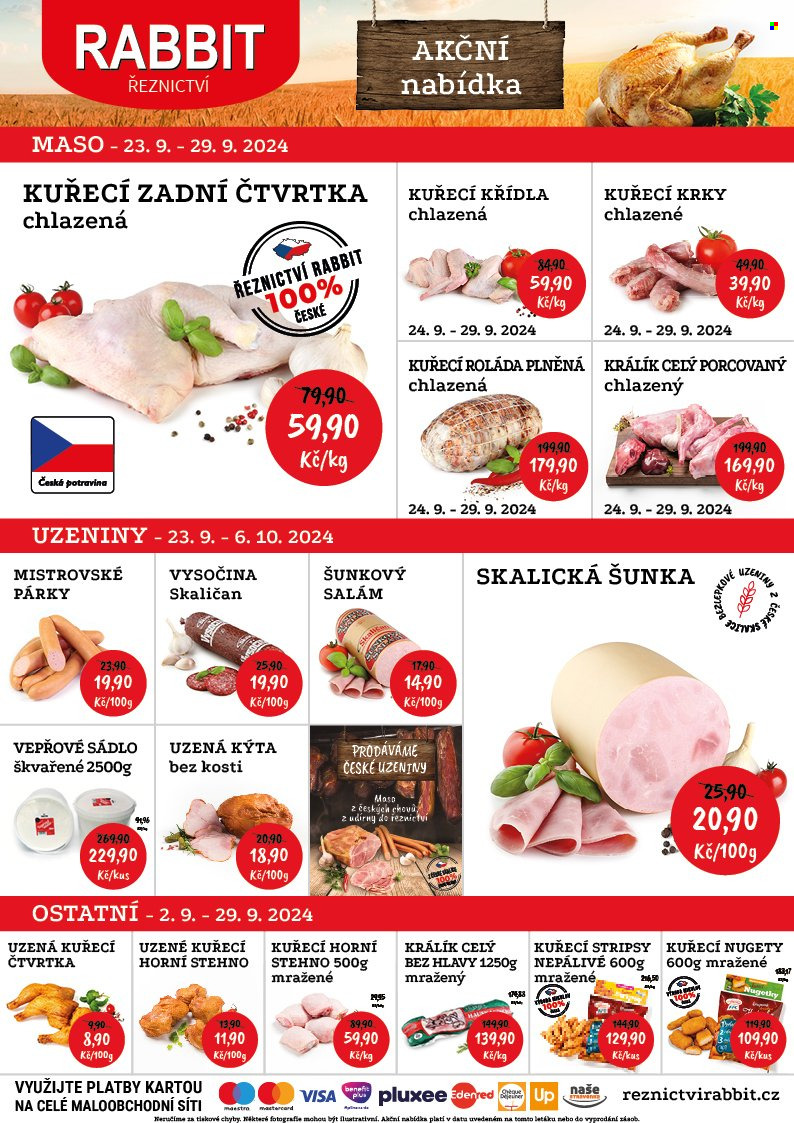 Leták RABBIT řeznictví - 23.9.2024 - 29.9.2024. Strana 1