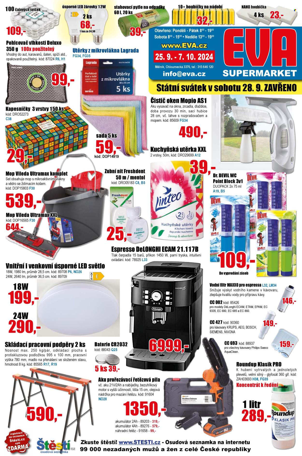 Leták EVA supermarket - 25.9.2024 - 7.10.2024. Strana 1