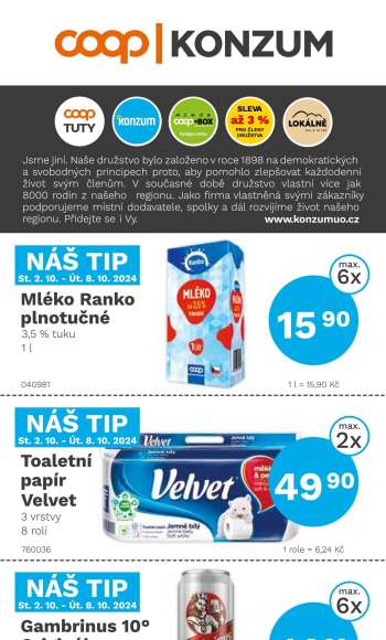 Leták Konzum - 2.10.2024 - 15.10.2024.