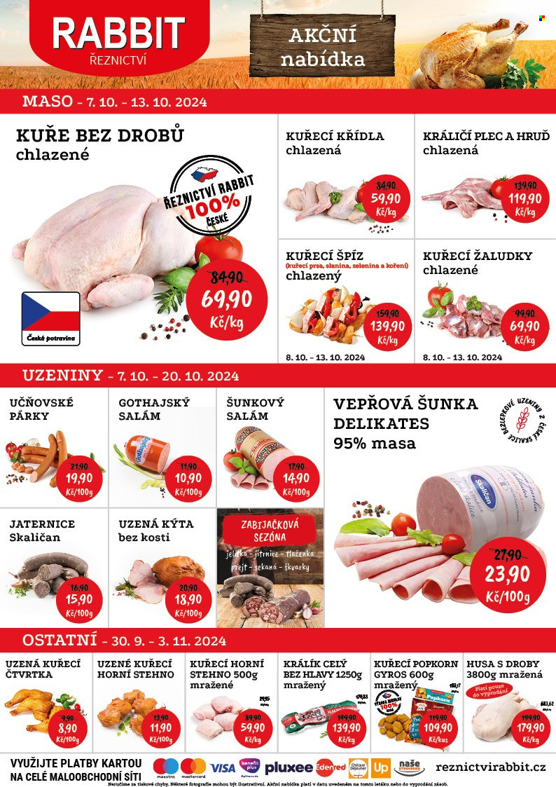 Leták RABBIT řeznictví - 7.10.2024 - 13.10.2024. Strana 1