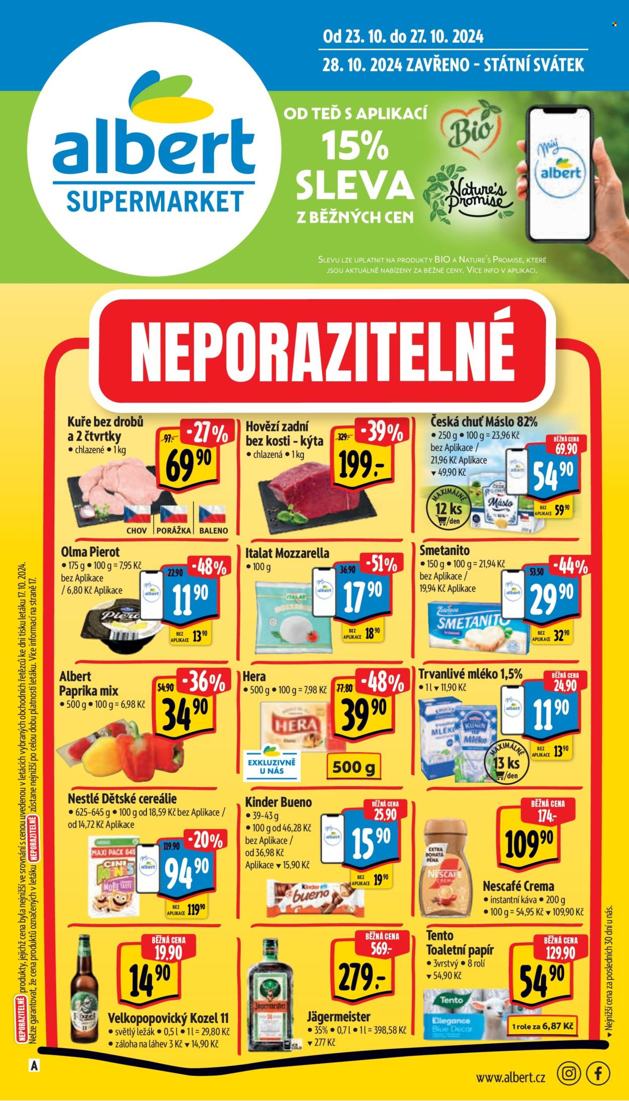 Leták Albert Supermarket - 23.10.2024 - 27.10.2024. Strana 1