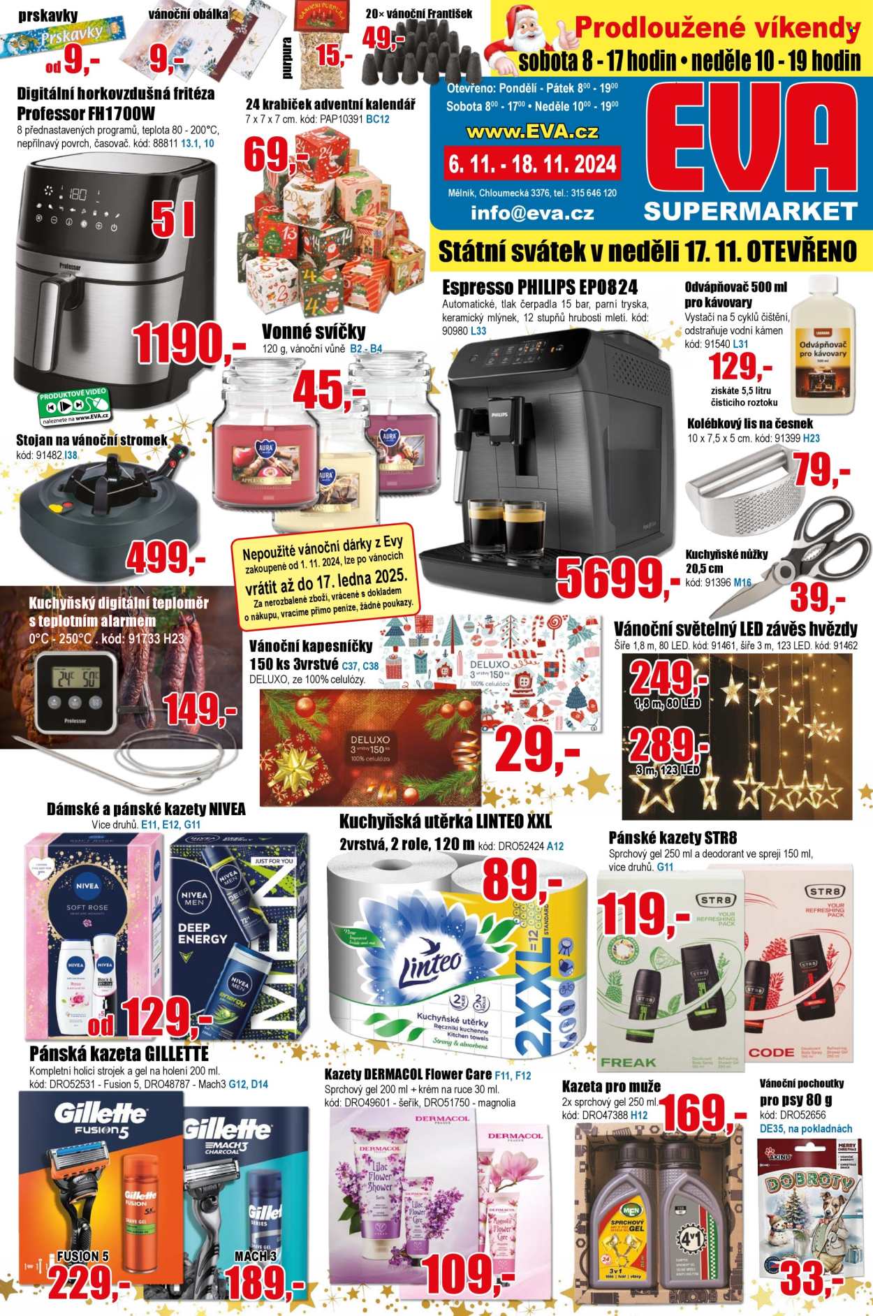 Leták EVA supermarket - 6.11.2024 - 18.11.2024. Strana 1