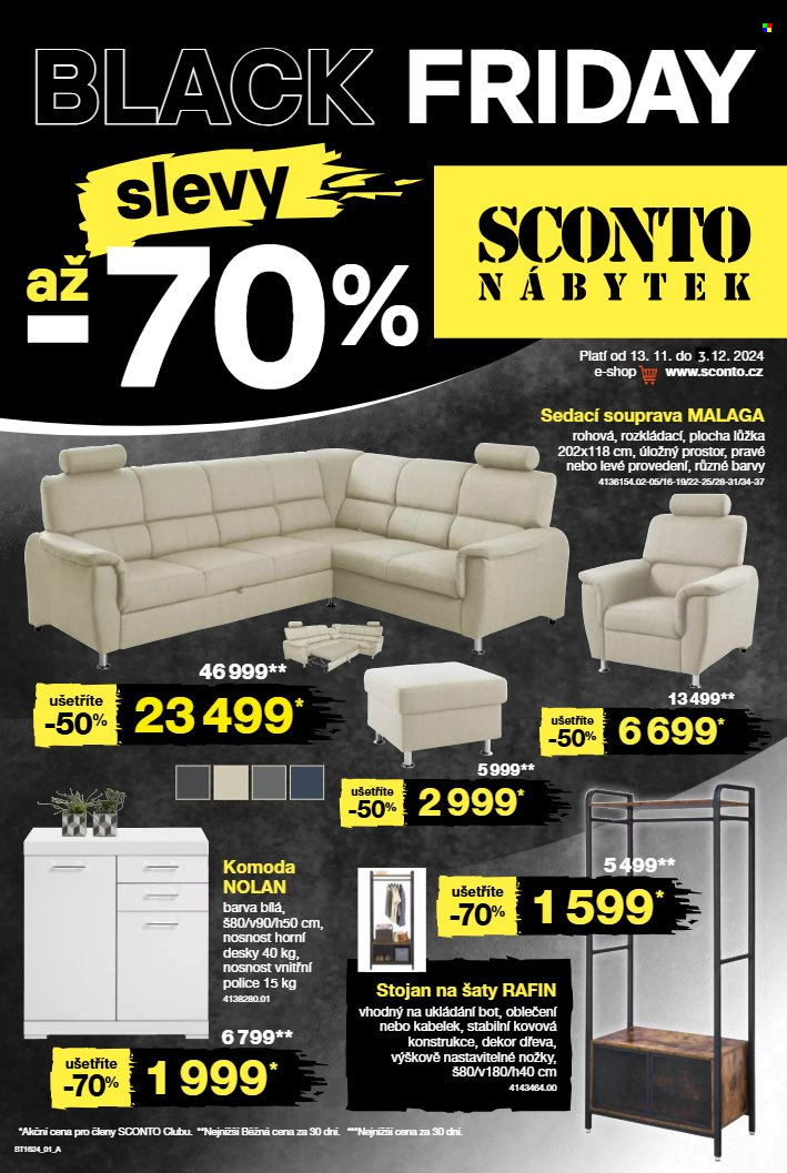 Leták SCONTO NÁBYTEK - 13.11.2024 - 3.12.2024. Strana 1