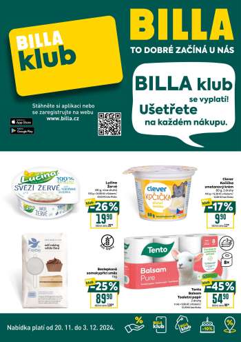 Leták BILLA - 20.11.2024 - 3.12.2024.
