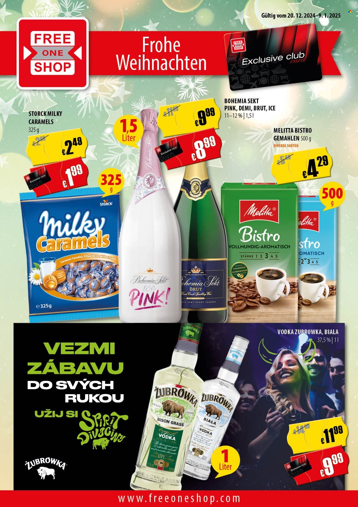 Leták FreeOneShop - 20.12.2024 - 9.1.2025. Strana 1