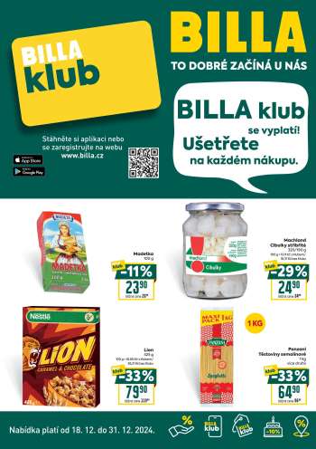 Leták BILLA - 18.12.2024 - 31.12.2024.