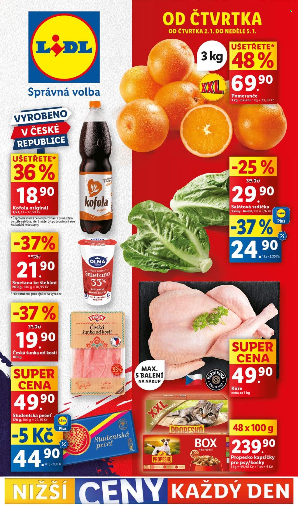 Leták Lidl - 2.1.2025 - 5.1.2025. Strana 1