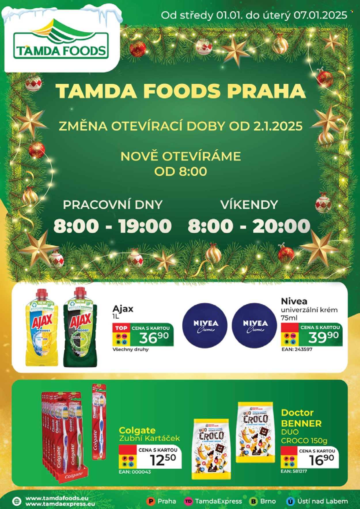 Leták Tamda Foods - 1.1.2025 - 7.1.2025. Strana 1