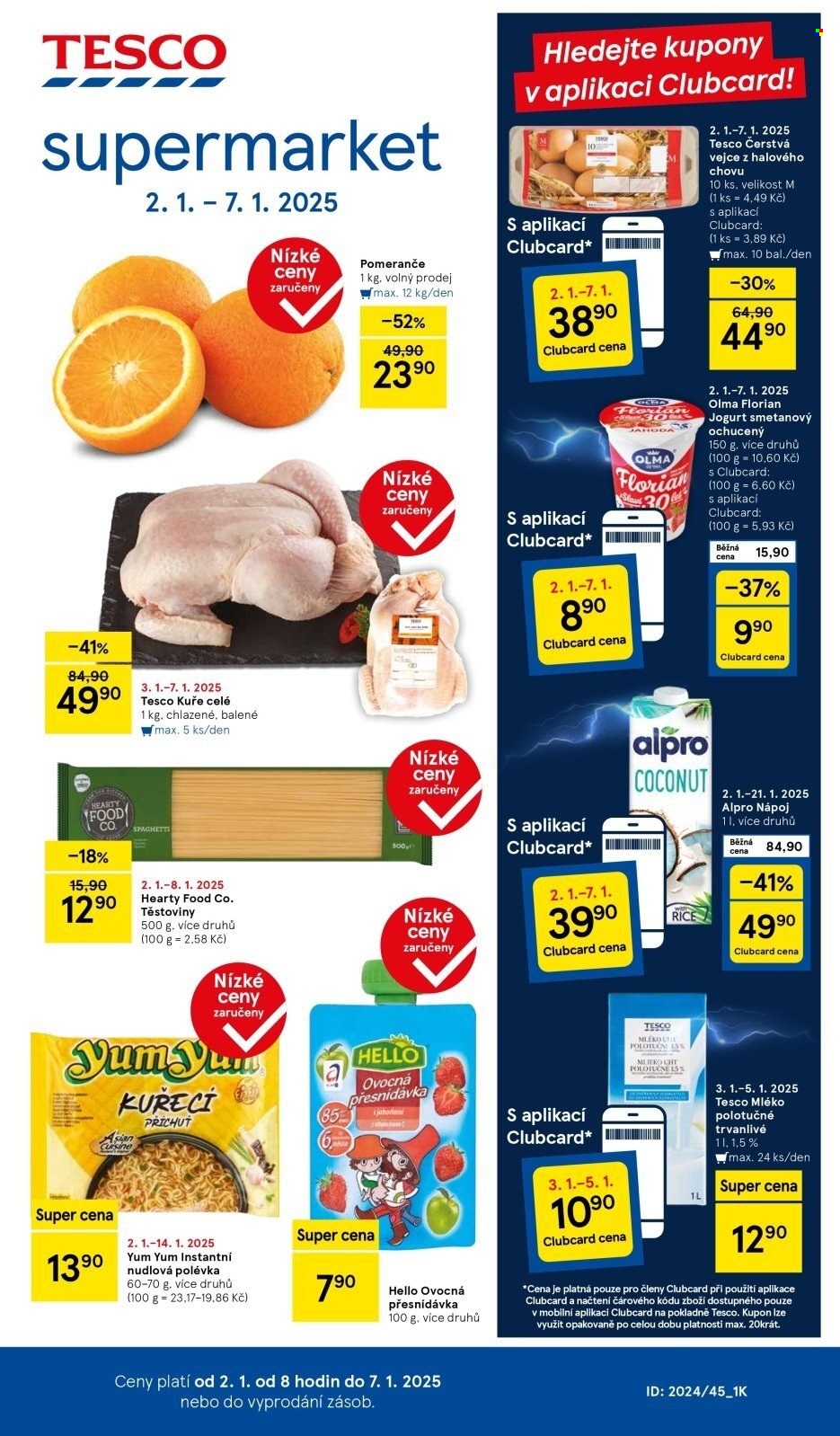 Leták TESCO supermarket - 2.1.2025 - 7.1.2025. Strana 1