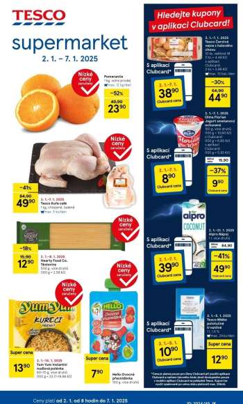 Leták TESCO supermarket - 2.1.2025 - 7.1.2025.