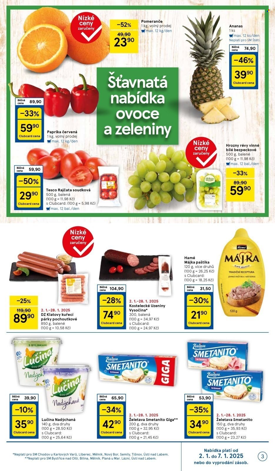 Leták TESCO supermarket - 2.1.2025 - 7.1.2025. Strana 3