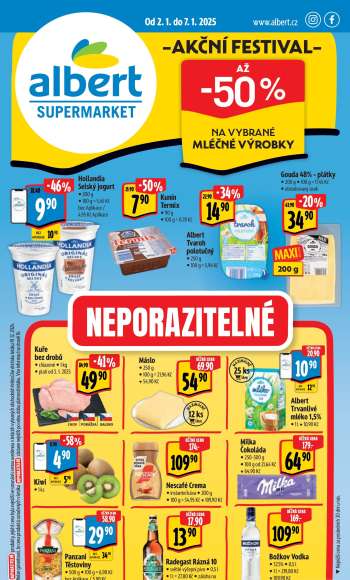 Leták Albert Supermarket - 2.1.2025 - 7.1.2025.