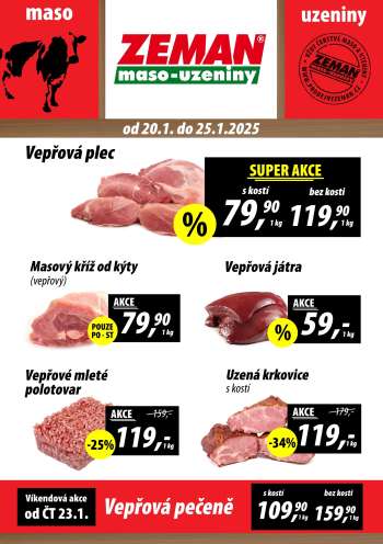 Leták ZEMAN maso-uzeniny - 20.1.2025 - 25.1.2025.