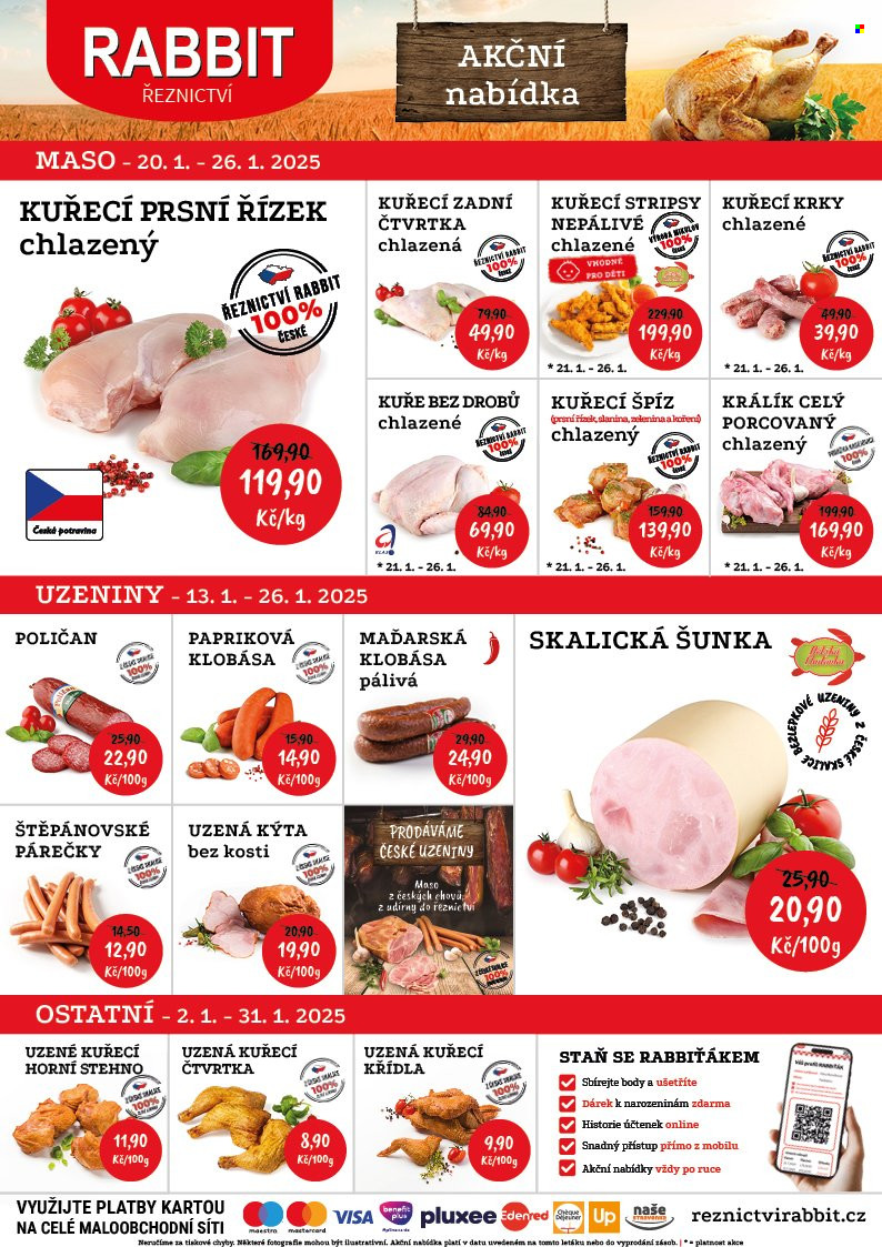 Leták RABBIT řeznictví - 20.1.2025 - 26.1.2025. Strana 1