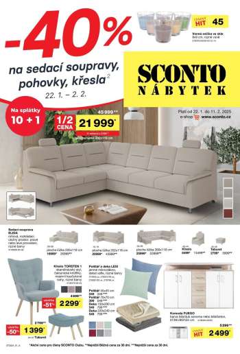 Leták SCONTO NÁBYTEK - 22.1.2025 - 11.2.2025.