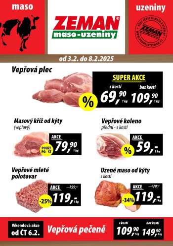 Leták ZEMAN maso-uzeniny - 3.2.2025 - 8.2.2025.