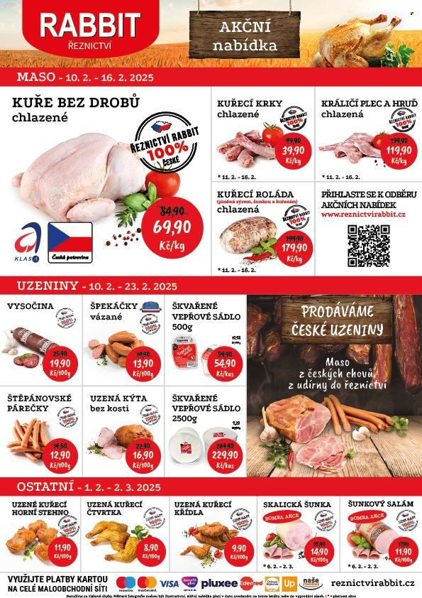Leták RABBIT řeznictví - 10.2.2025 - 16.2.2025. Strana 1