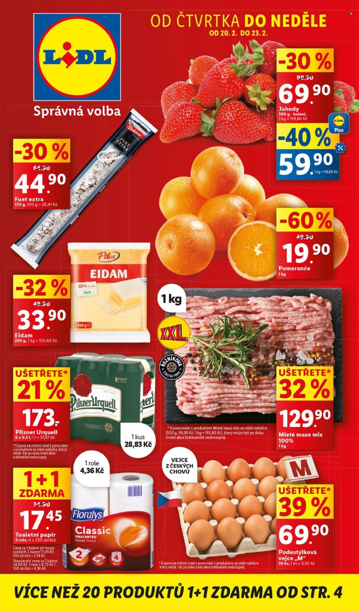 Leták Lidl - 20.2.2025 - 23.2.2025. Strana 1