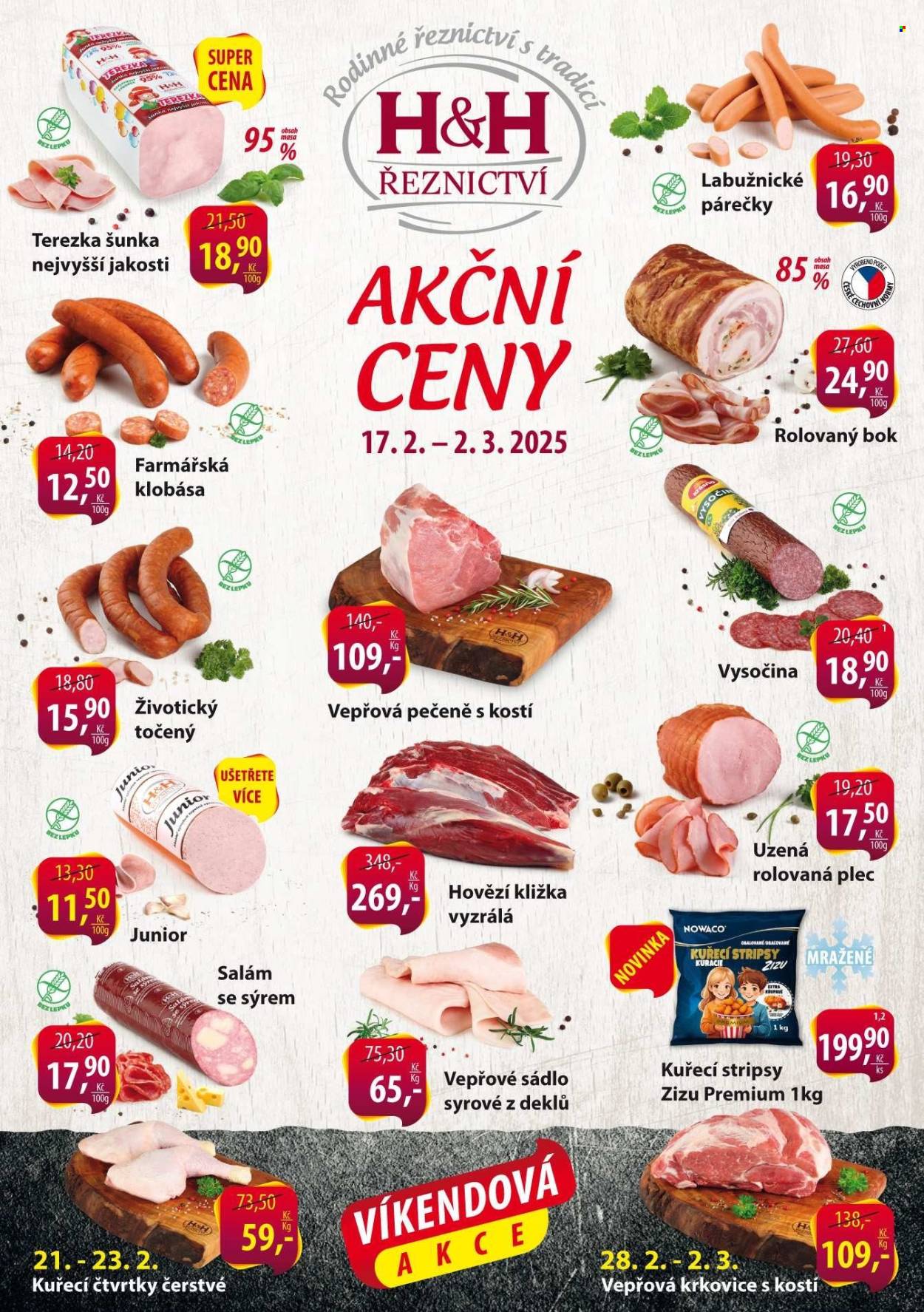 Leták Řeznictví H&H - 17.2.2025 - 2.3.2025. Strana 1
